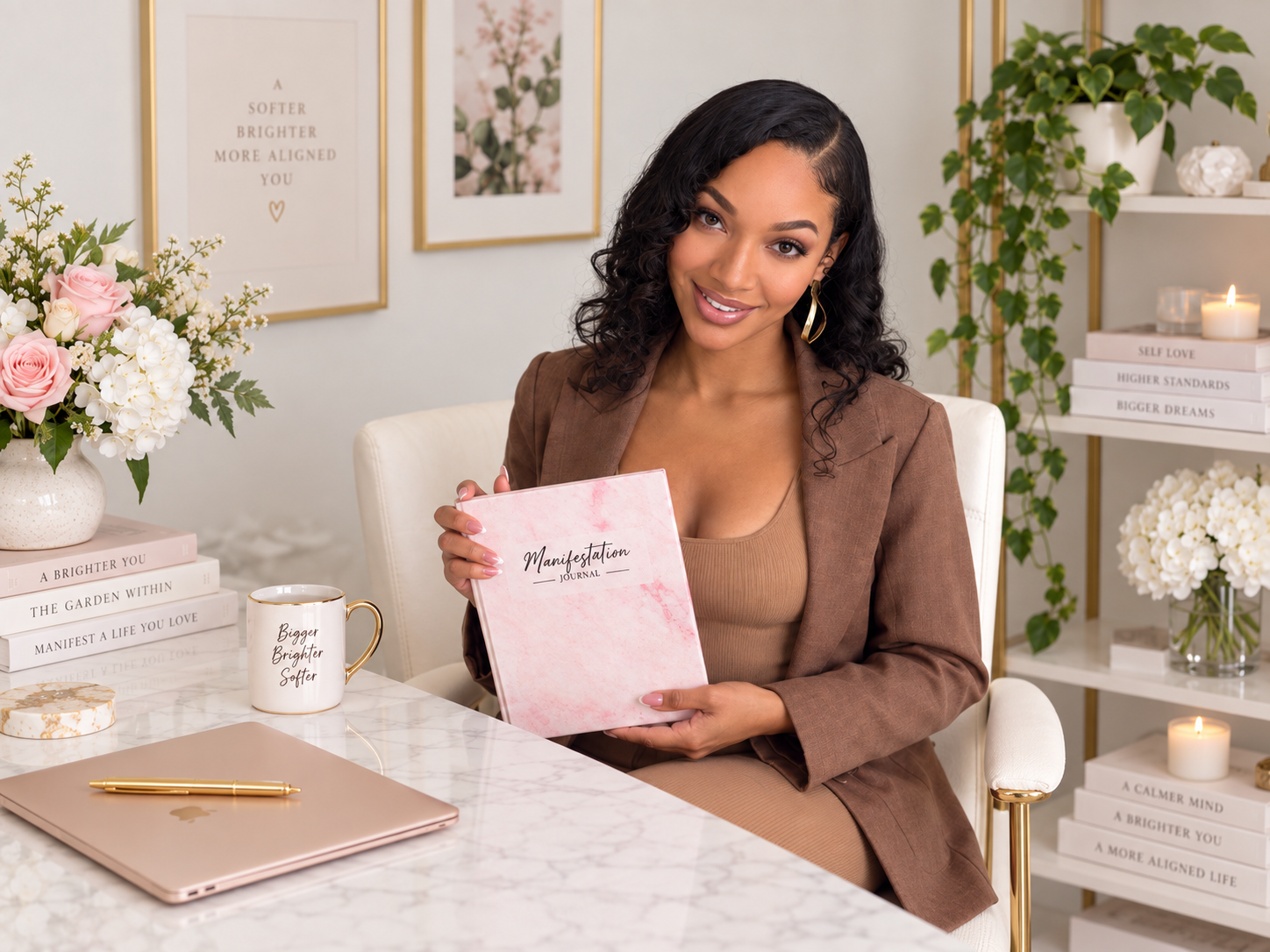 Aria Marie holding the Manifestation Journal